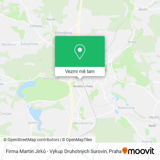 Firma Martin Jirků - Výkup Druhotných Surovin mapa
