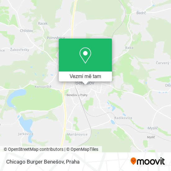 Chicago Burger Benešov mapa