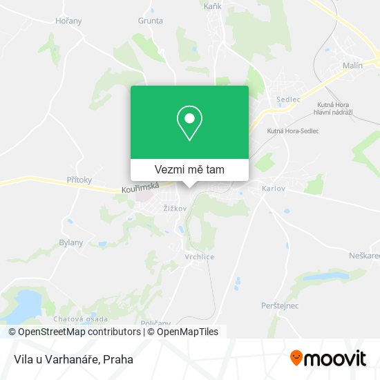 Vila u Varhanáře mapa
