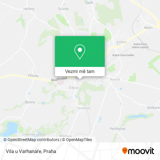 Vila u Varhanáře mapa