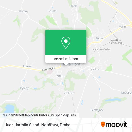 Judr. Jarmila Slabá- Notářství mapa