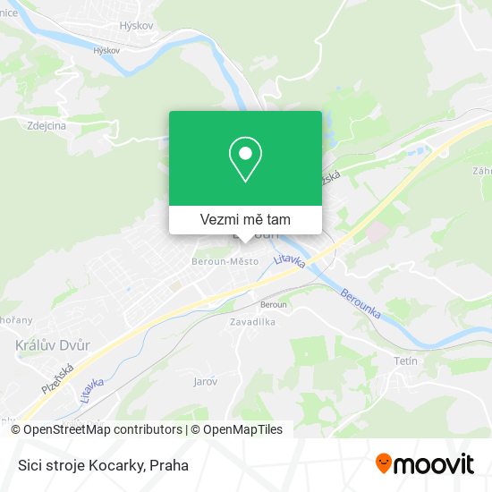 Sici stroje Kocarky mapa