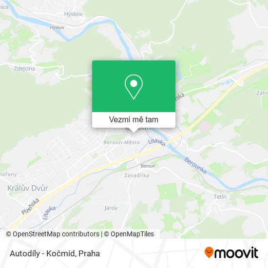 Autodíly - Kočmíd mapa