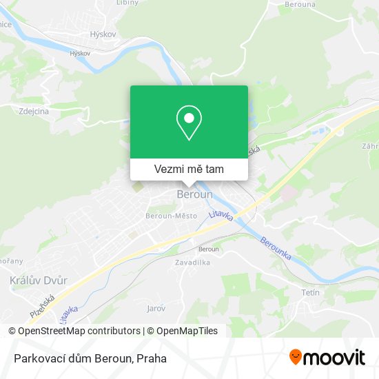 Parkovací dům Beroun mapa