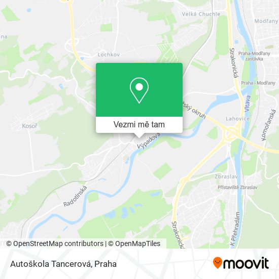 Autoškola Tancerová mapa