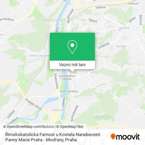 Římskokatolická Farnost u Kostela Nanebevzetí Panny Marie Praha - Modřany mapa