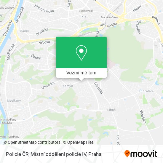 Policie ČR, Místní oddělení policie IV mapa