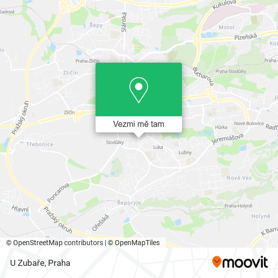 U Zubaře mapa