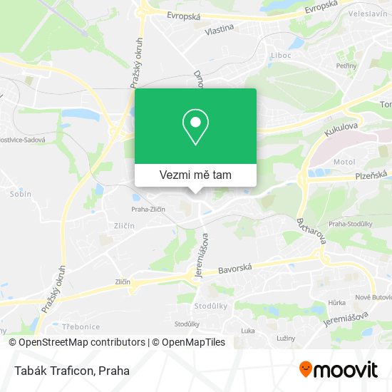 Tabák Traficon mapa