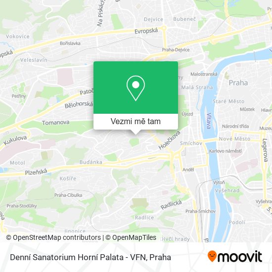 Denní Sanatorium Horní Palata - VFN mapa