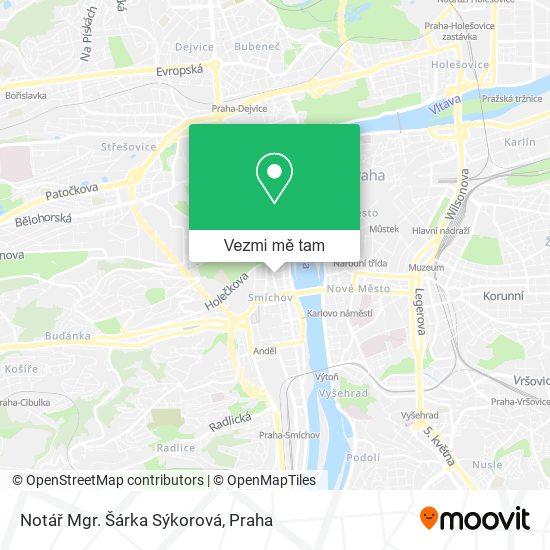 Notář Mgr. Šárka Sýkorová mapa