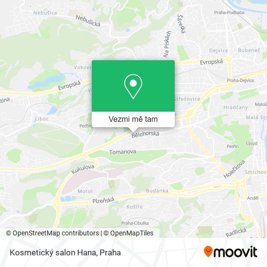 Kosmetický salon Hana mapa