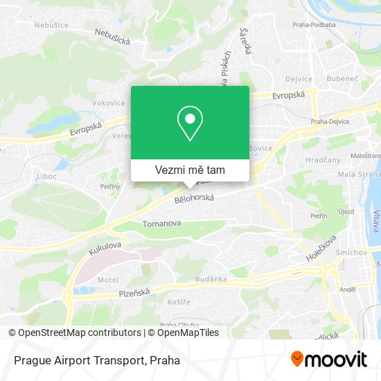 Prague Airport Transport mapa