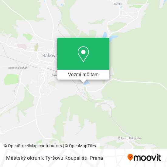 Městský okruh k Tyršovu Koupališti mapa