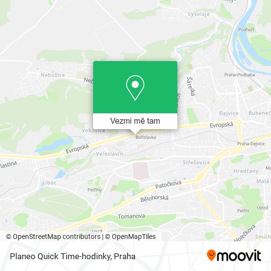 Planeo Quick Time-hodinky mapa