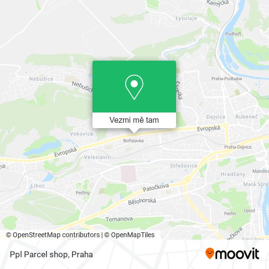 Ppl Parcel shop mapa