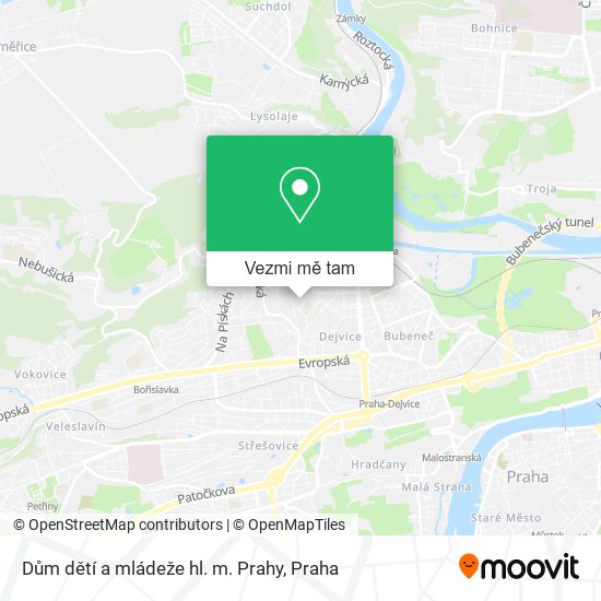 Dům dětí a mládeže hl. m. Prahy mapa