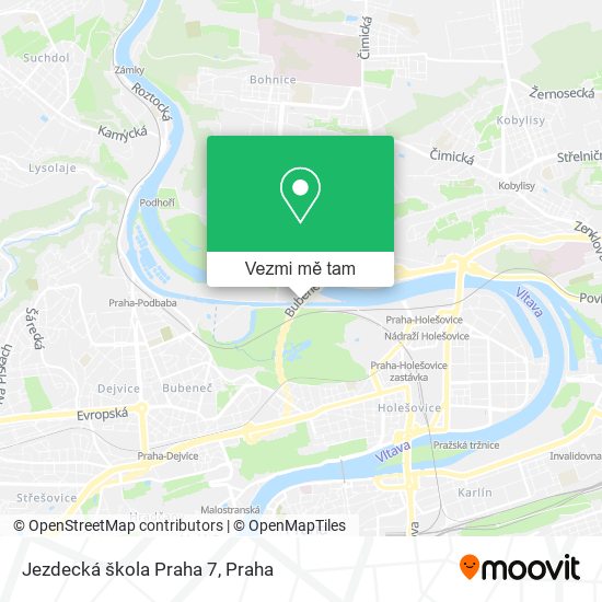 Jezdecká škola Praha 7 mapa