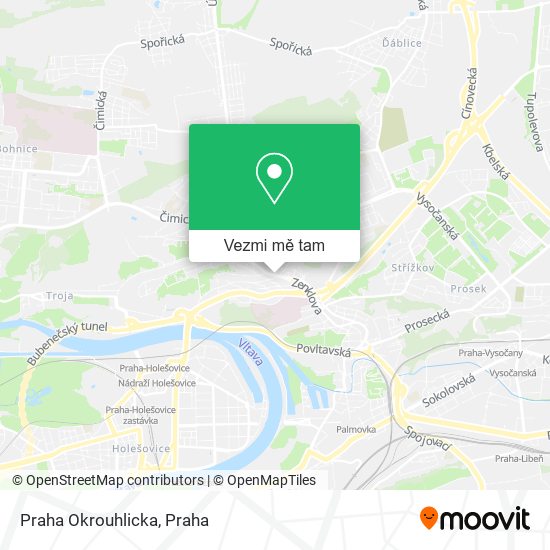 Praha Okrouhlicka mapa