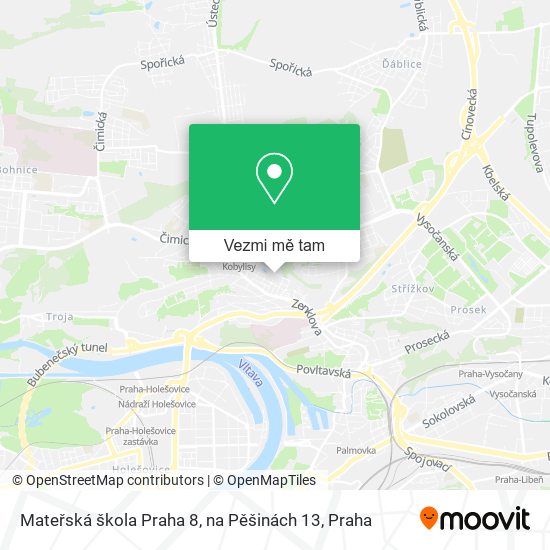 Mateřská škola Praha 8, na Pěšinách 13 mapa