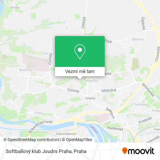 Softballový klub Joudrs Praha mapa