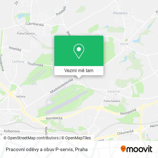 Pracovní oděvy a obuv P-servis mapa