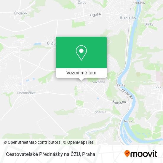 Cestovatelské Přednášky na ČZU mapa