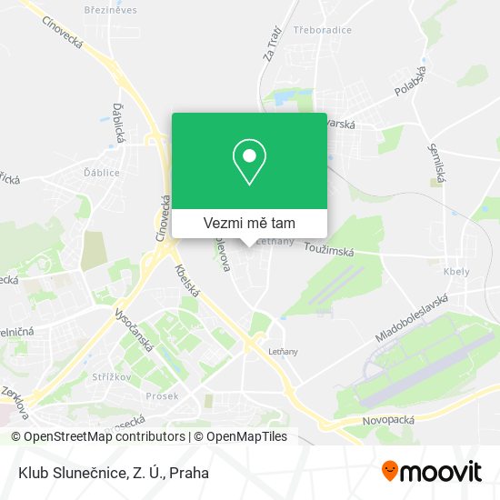 Klub Slunečnice, Z. Ú. mapa