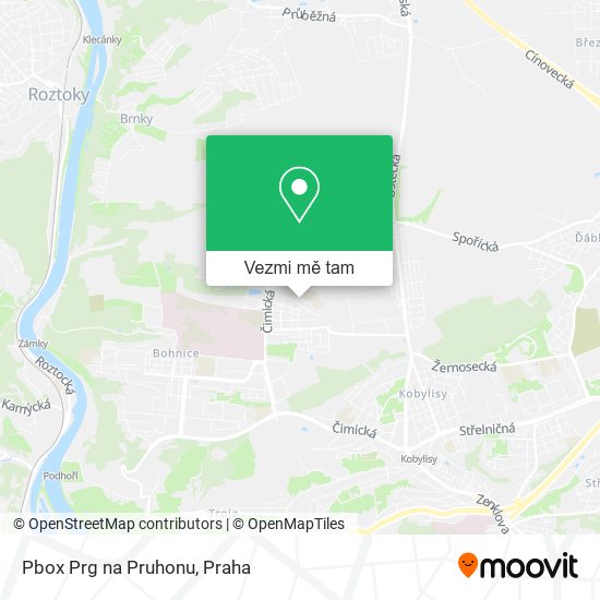 Pbox Prg na Pruhonu mapa