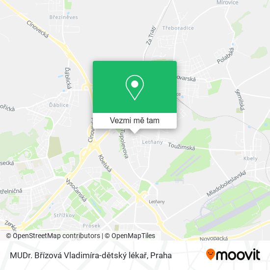 MUDr. Břízová Vladimíra-dětský lékař mapa