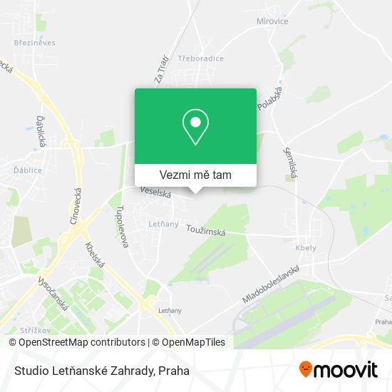 Studio Letňanské Zahrady mapa