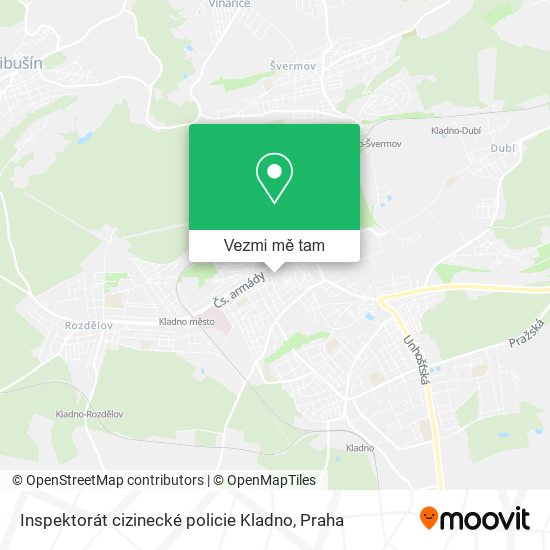 Inspektorát cizinecké policie Kladno mapa