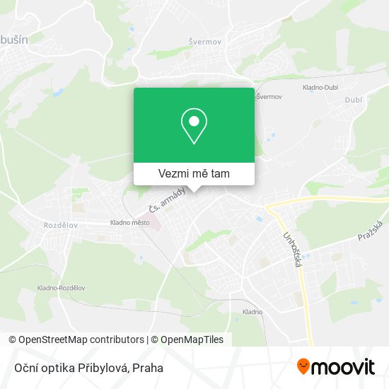 Oční optika Přibylová mapa