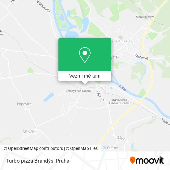 Turbo pizza Brandýs mapa