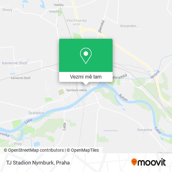 TJ Stadion Nymburk mapa