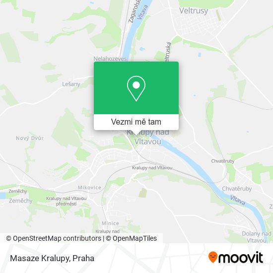 Masaze Kralupy mapa