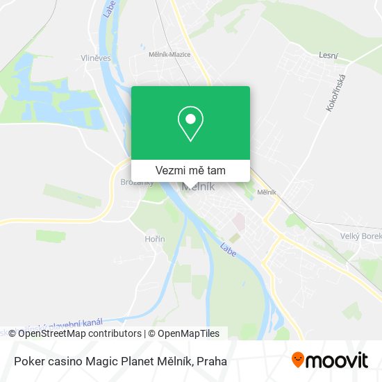 Poker casino Magic Planet Mělník mapa