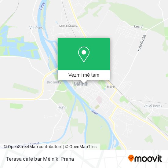 Terasa cafe bar Mělník mapa