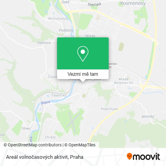 Areál volnočasových aktivit mapa