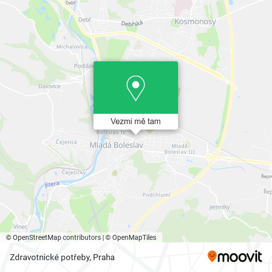 Zdravotnické potřeby mapa