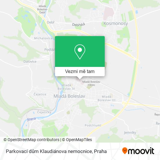 Parkovací dům Klaudiánova nemocnice mapa