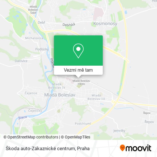 Škoda auto-Zákaznické centrum mapa