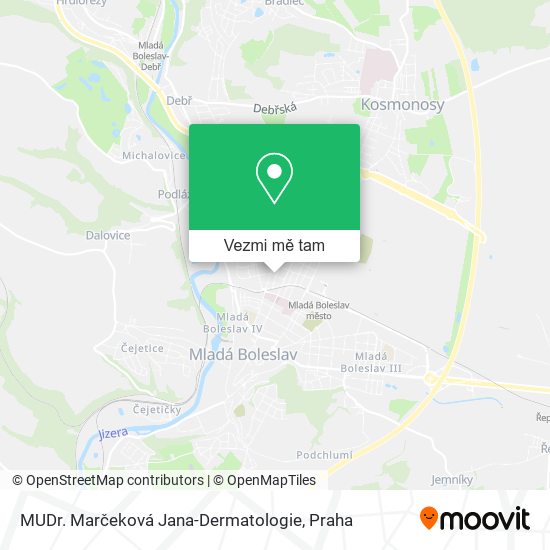 MUDr. Marčeková Jana-Dermatologie mapa