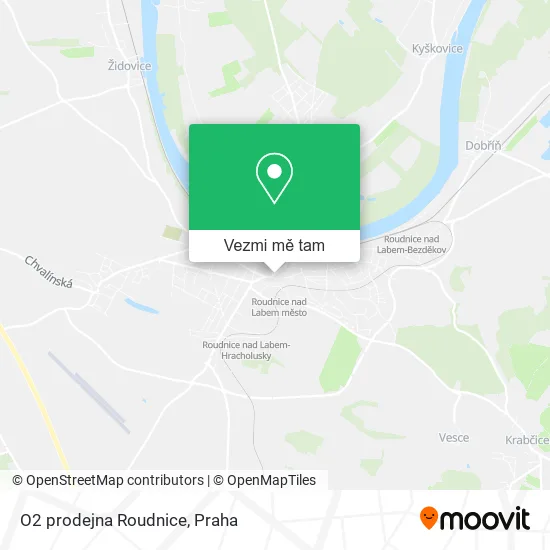 O2 prodejna Roudnice mapa