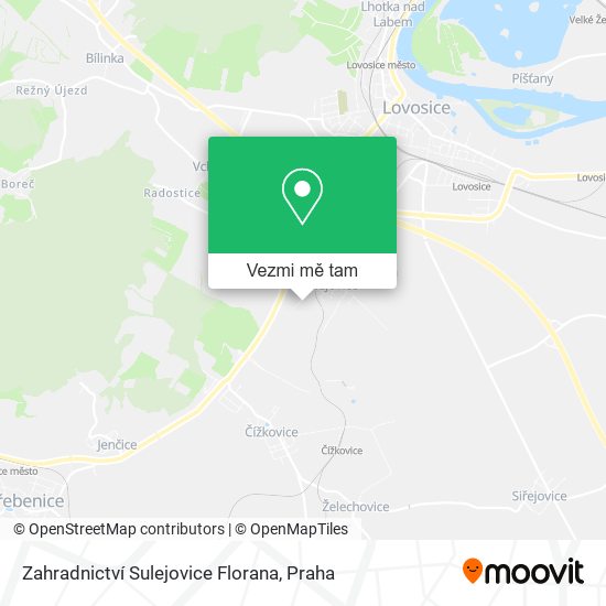 Zahradnictví Sulejovice Florana mapa