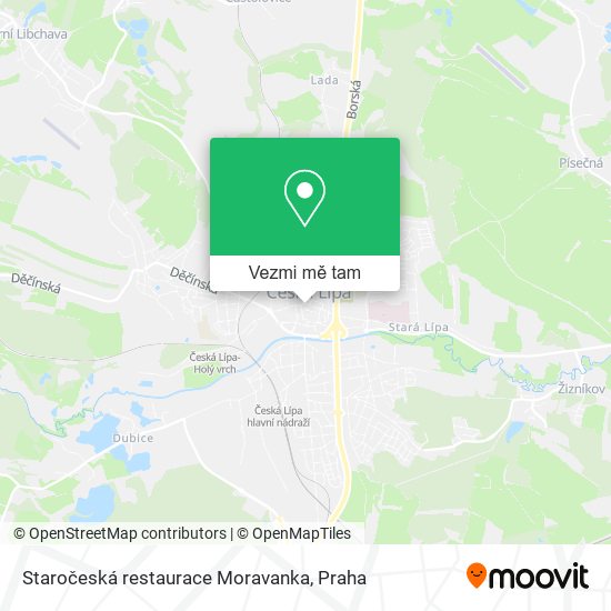 Staročeská restaurace Moravanka mapa