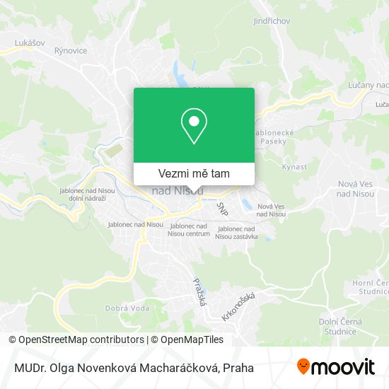 MUDr. Olga Novenková Macharáčková mapa