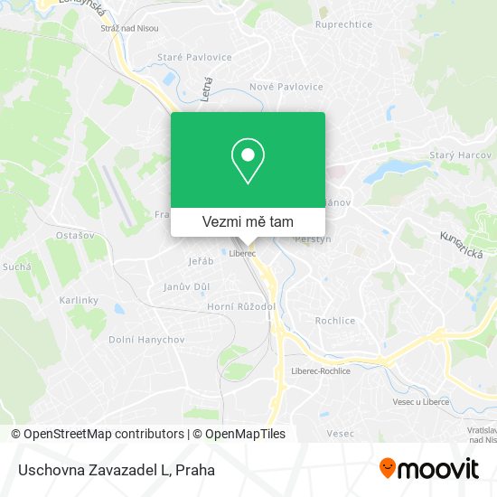Uschovna Zavazadel L mapa