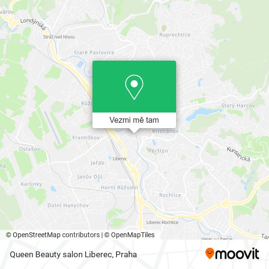 Queen Beauty salon Liberec mapa