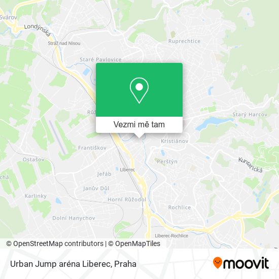 Urban Jump aréna Liberec mapa